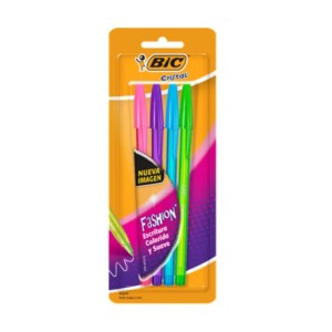 BIC BOLIGRAFOS FLOW PACK FASHION x 4u